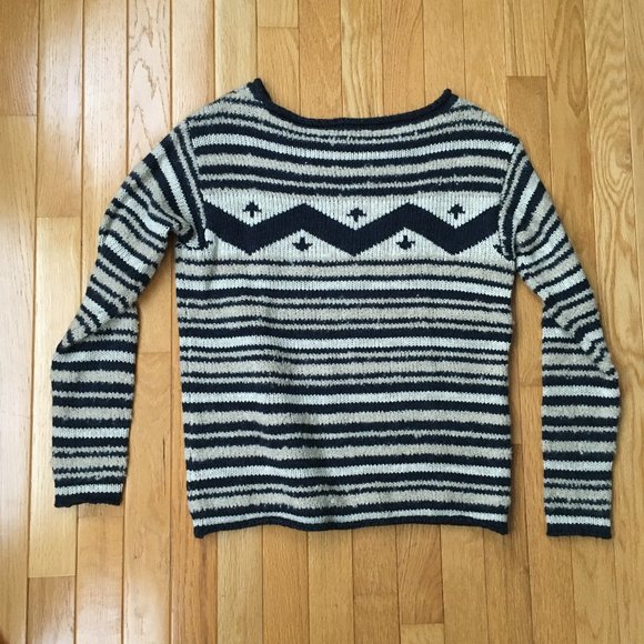NWT Ralph Lauren Wool/Cotton Blend Blue and Cream Sweater Size XS - Picture 3 of 7